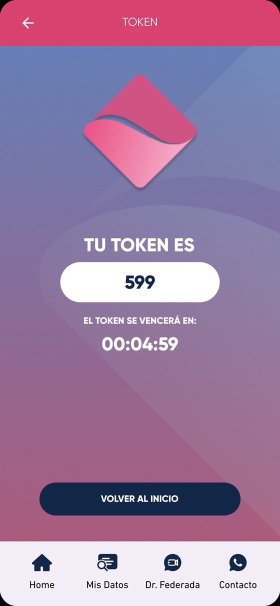 Pantalla de token